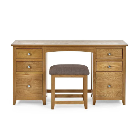 Mallory Twin Dressing Table And Stool Oak front