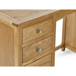 Mallory Twin Dressing Table And Stool Oak drawers