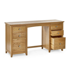 Mallory Twin Dressing Table And Stool Oak opened