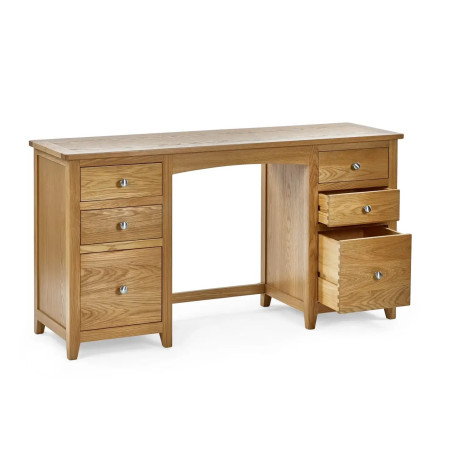 Mallory Twin Dressing Table And Stool Oak opened