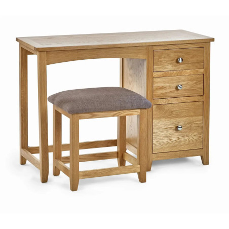 Mallory Single Dressing Table and Stool Oak closed