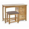 Mallory Single Dressing Table and Stool Oak closed