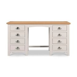 Richmond Twin Pedestal Dressing Table Grey/Oak front