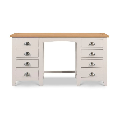 Richmond Twin Pedestal Dressing Table Grey/Oak front