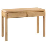 Curve 2 Drawer Dressing Table And Stool Oak opened