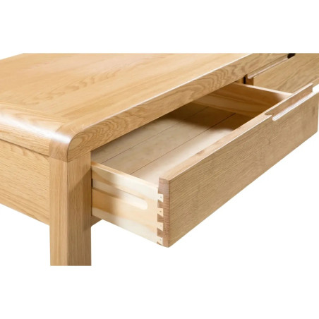 Curve 2 Drawer Dressing Table And Stool Oak internal