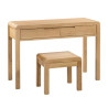 Curve 2 Drawer Dressing Table And Stool Oak side