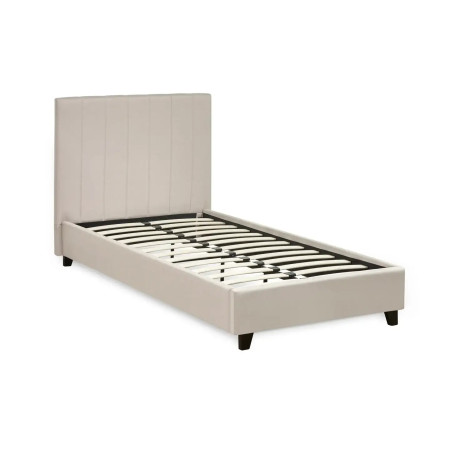 Aylen Bed Frame Oatmeal Linen Upholstered single slats