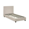 Aylen Bed Frame Oatmeal Linen Upholstered single slats