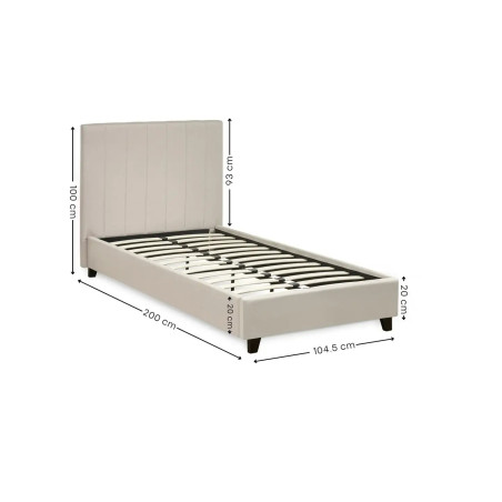 Aylen Bed Frame Oatmeal Linen Upholstered single dimensions