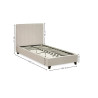 Aylen Bed Frame Oatmeal Linen Upholstered single dimensions