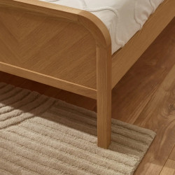 Milo Chevron Bed Frame Oak footboard