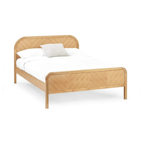Milo Chevron Bed Frame Oak footend
