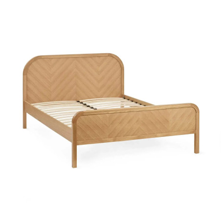 Milo Chevron Bed Frame Oak side