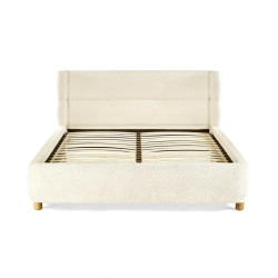 Oberon Boucle Bed Beige front view