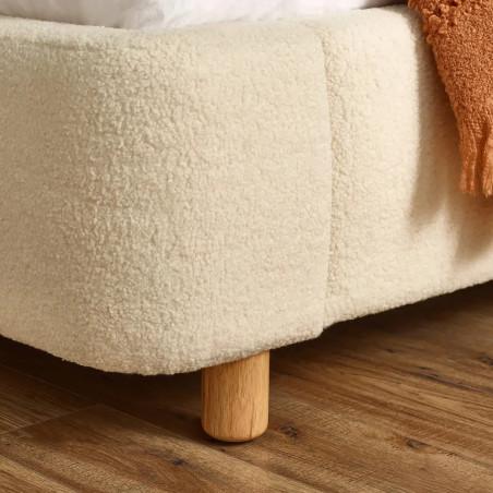 Oberon Boucle Bed Beige leg