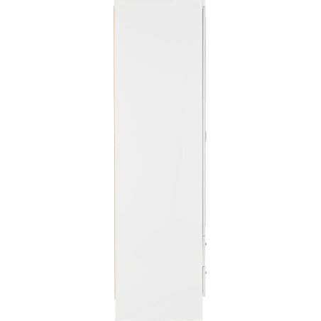 Nevada 6 Door 2 Drawer Mirrored Wardrobe White Gloss side panel