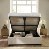 Maddock Ottoman Storage Bed Beige open