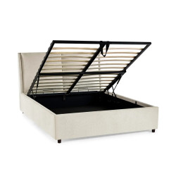 Maddock Ottoman Storage Bed Beige lift up
