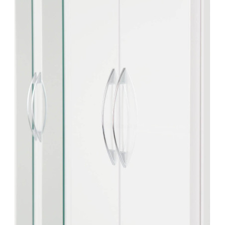 Nevada 6 Door 2 Drawer Mirrored Wardrobe White Gloss handles