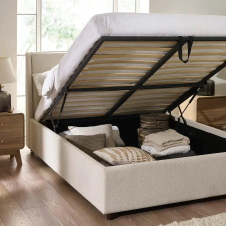 Maddock Ottoman Storage Bed Beige storage