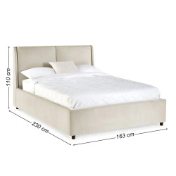 Maddock Ottoman Storage Bed Beige dimensions