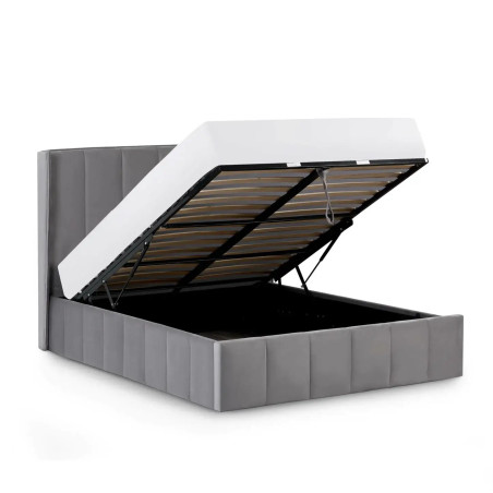 Katie Ottoman Storage Bed Grey opened