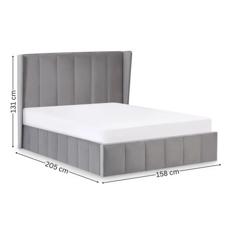 Katie Ottoman Storage Bed Grey dimensions