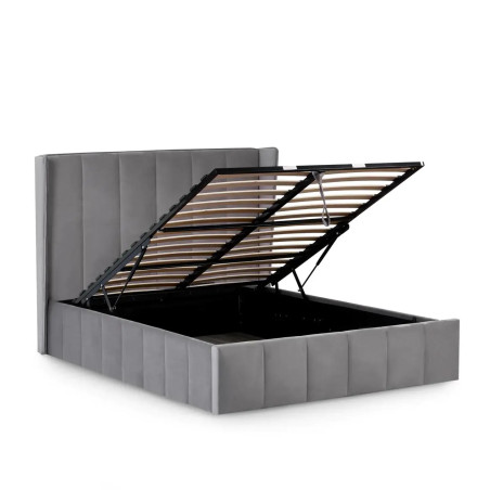 Katie Ottoman Storage Bed Grey lift up