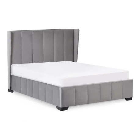 Katie Grey Velvet Upholstered Bed Frame closed