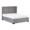 Katie Grey Velvet Upholstered Bed Frame closed