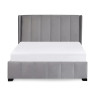 Katie Grey Velvet Upholstered Bed Frame front