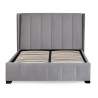 Katie Grey Velvet Upholstered Bed Frame footend