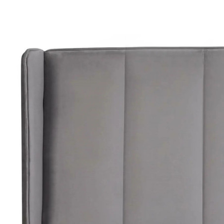 Katie Grey Velvet Upholstered Bed Frame headboard
