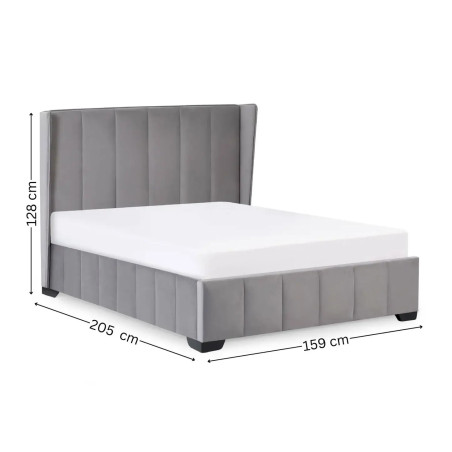 Katie Grey Velvet Upholstered Bed Frame size