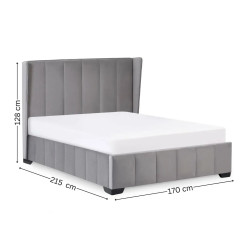 Katie Grey Velvet Upholstered Bed Frame dimensions