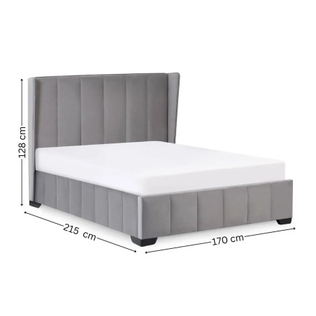 Katie Grey Velvet Upholstered Bed Frame dimensions