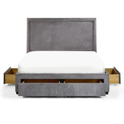 Mayfair 4 Drawer Storage Bed Frame Grey open drawers