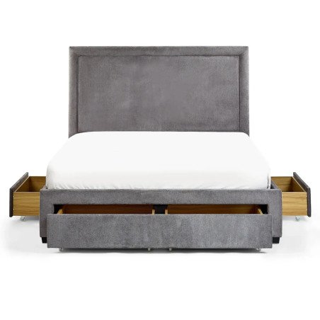 Mayfair 4 Drawer Storage Bed Frame Grey open drawers