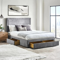Mayfair 4 Drawer Storage Bed Frame Grey room view