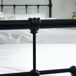 Logan Metal Bed Frame Black footend