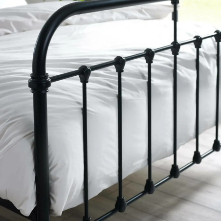 Logan Metal Bed Frame Black footboard