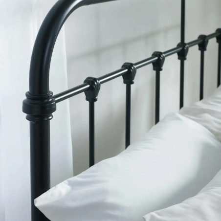Logan Metal Bed Frame Black headend