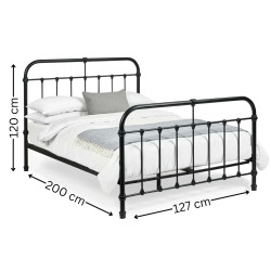 Logan Metal Bed Frame Black dimensions