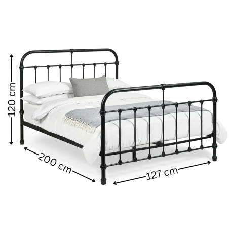 Logan Metal Bed Frame Black dimensions
