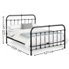 Logan Metal Bed Frame Black dimensions