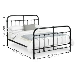 Logan Metal Bed Frame Black measurements