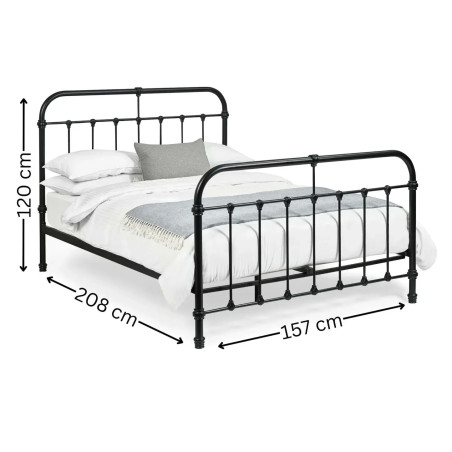 Logan Metal Bed Frame Black measurements