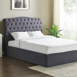 Rosa Fabric Ottoman Storage Bed dark grey side