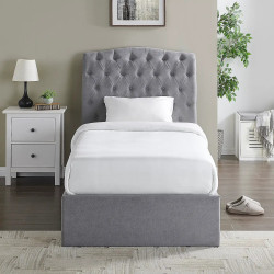 Rosa Fabric Ottoman Storage Bed light grey